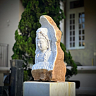imagem do produto Escultura Buda Serenidade M�rmore Branco 80cm - EMP715