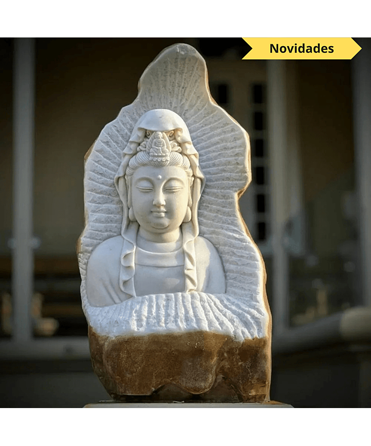 imagem do produto Escultura Buda Serenidade M�rmore Branco 80cm - EMP715