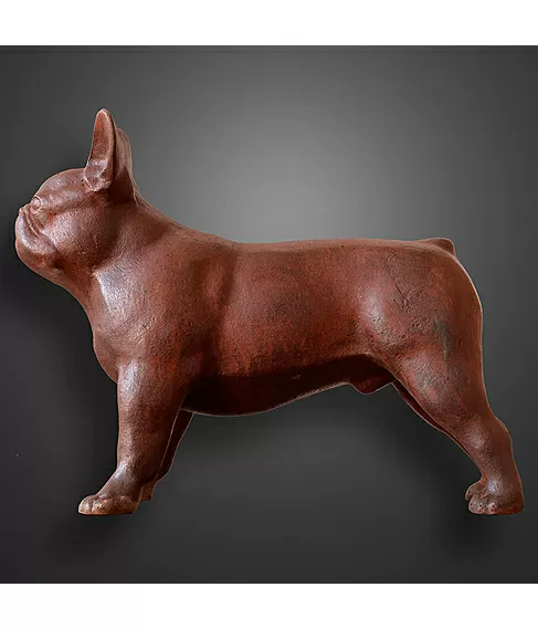imagem de Escultura Cachorro Bulldog Francês em Ferro Fundido 34cm VRF268