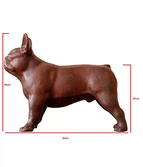 imagem de Escultura Cachorro Bulldog Francês em Ferro Fundido 34cm VRF268