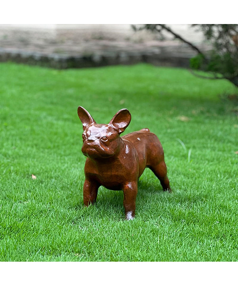 imagem do produto Escultura Cachorro Bulldog Francês em Ferro Fundido 34cm VRF268