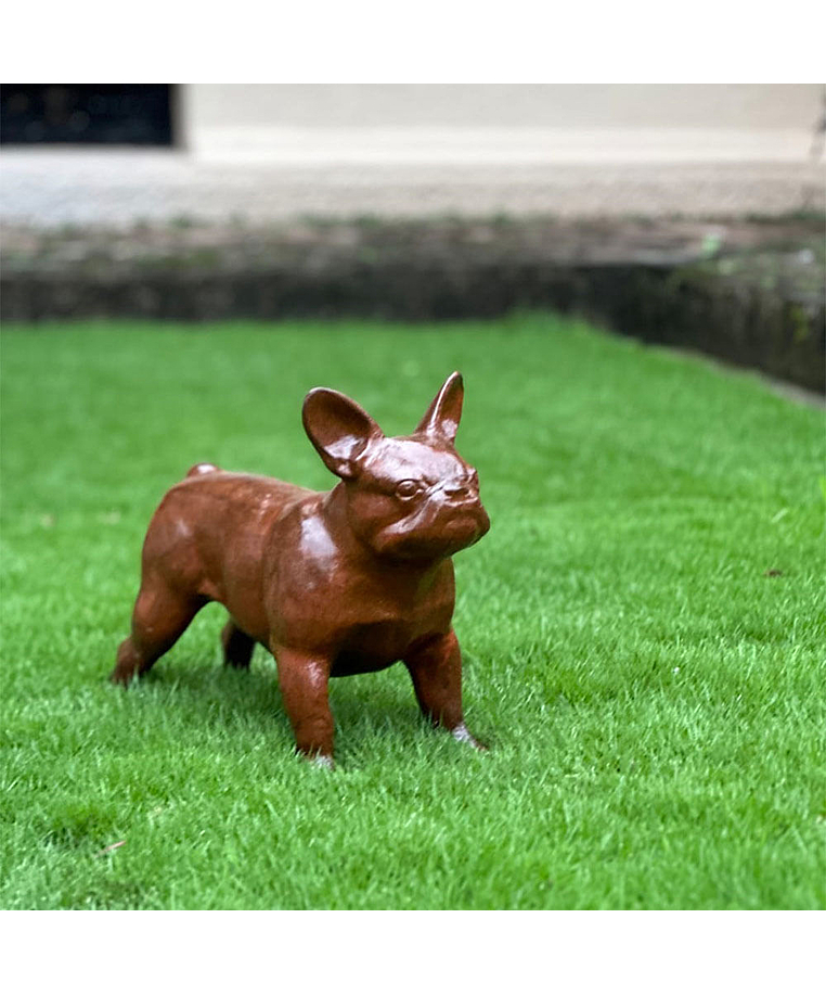 imagem do produto Escultura Cachorro Bulldog Francês em Ferro Fundido 34cm VRF268