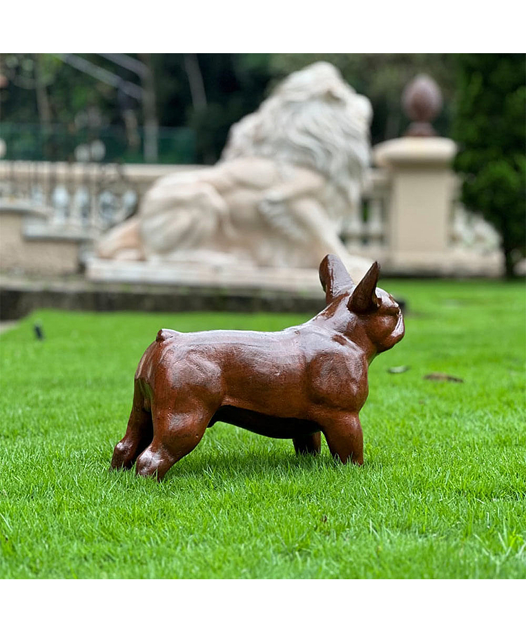 imagem do produto Escultura Cachorro Bulldog Francês em Ferro Fundido 34cm VRF268