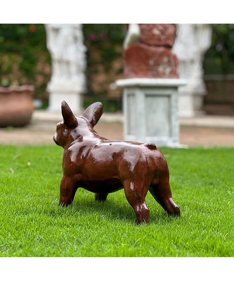 imagem do produto Escultura Cachorro Bulldog Francês em Ferro Fundido 34cm VRF268