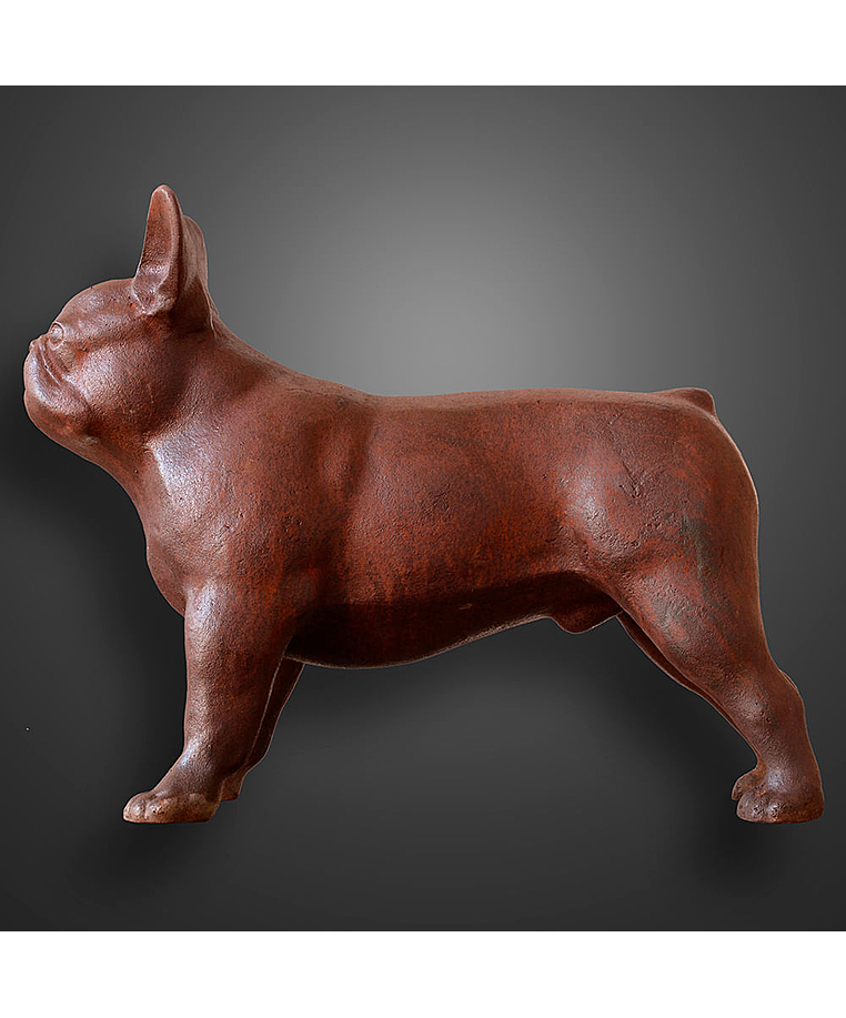 imagem do produto Escultura Cachorro Bulldog Francês em Ferro Fundido 34cm VRF268