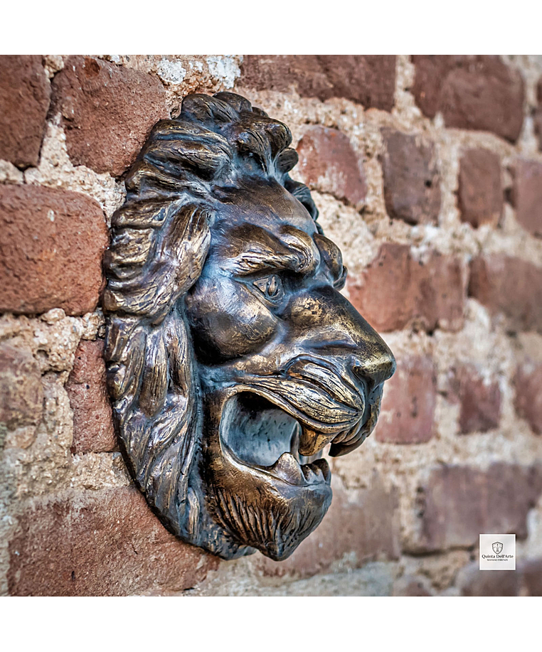 imagem do produto Escultura Cara de Leão em Bronze 30cm VRBZ316 Elegância e Expressão