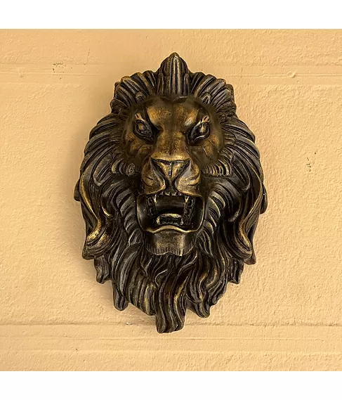 imagem de Escultura Cara de Le�o  34cm - EBZ605