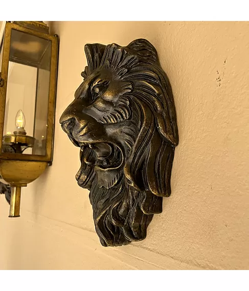 imagem de Escultura Cara de Le�o  34cm - EBZ605
