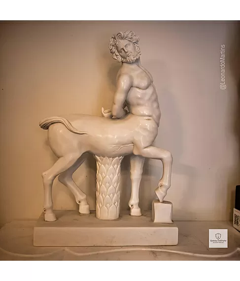 imagem de Escultura Centauro em Mármore Branco 50cm EMP614 Arte e Mitologia