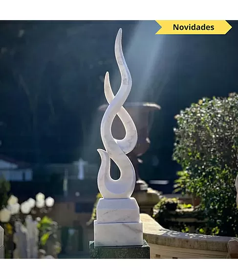 imagem de Escultura Chama Esculpida Branco 150cm - EMP740 Presença Arquitetônica