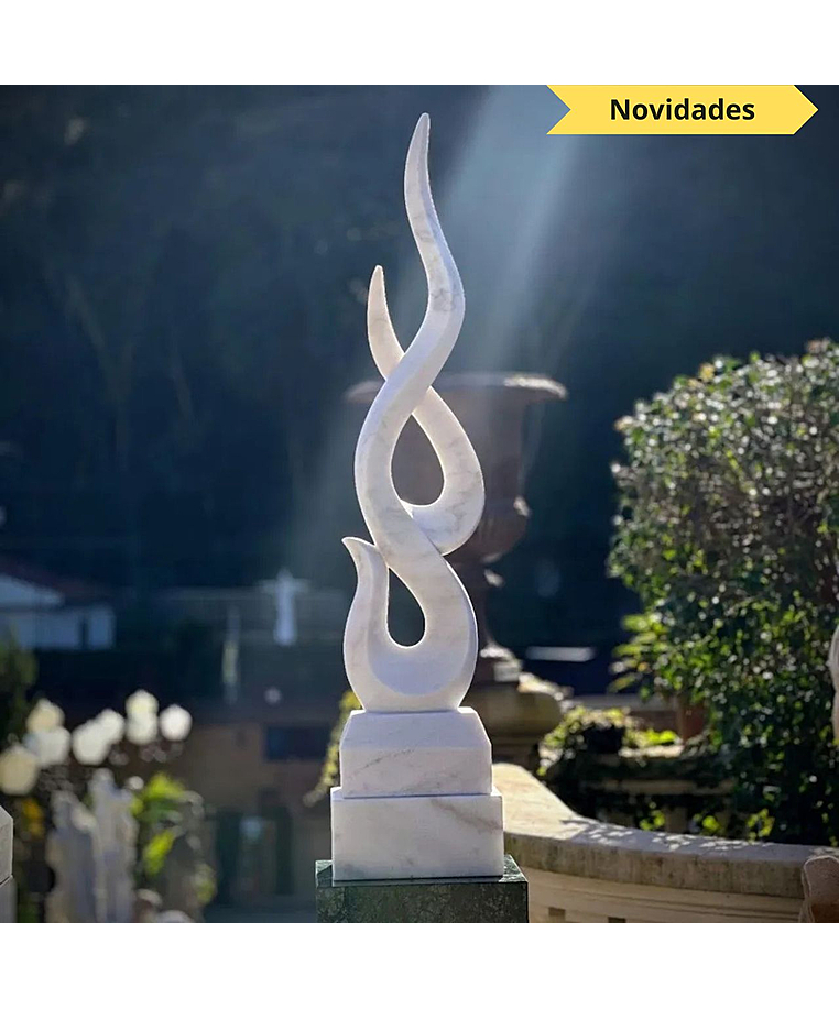 imagem do produto Escultura Chama Esculpida Branco 150cm - EMP740