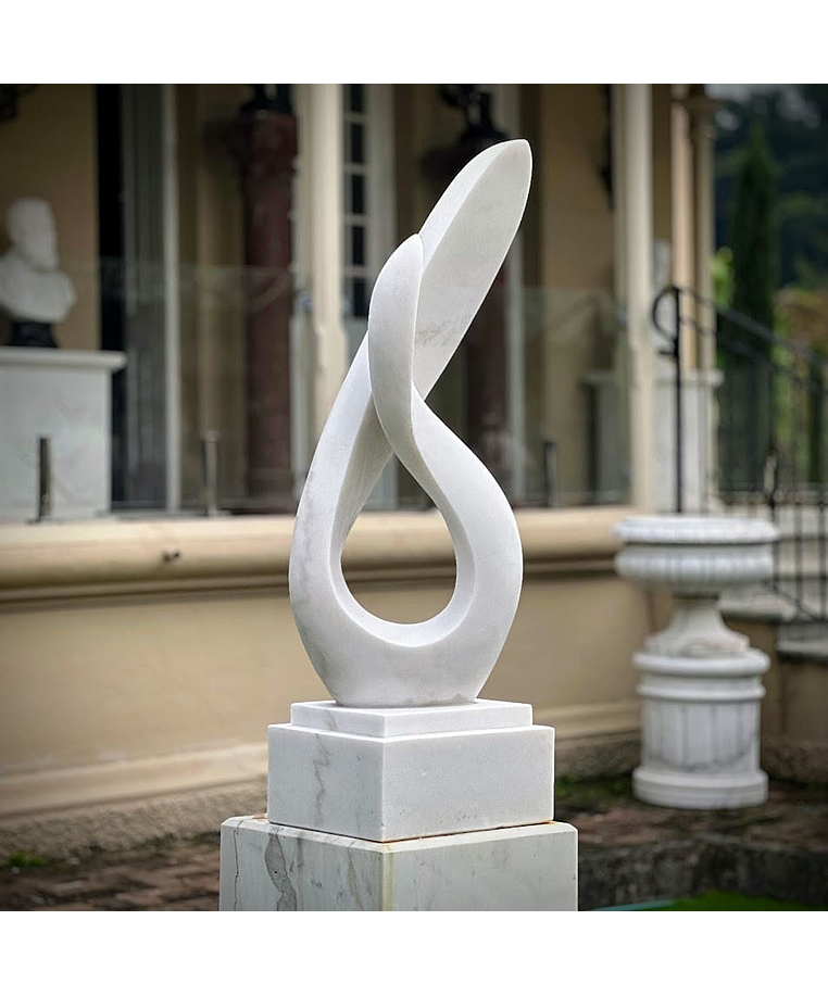 imagem do produto Escultura Curva Majestosa Mármore Branco 120cm - EMP729 Design Sofisticado