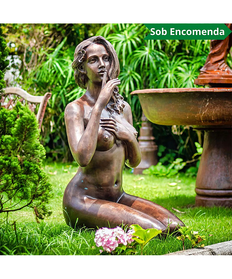 imagem do produto Escultura de Bronze a Voz do Silêncio 106cm - EBZ573 Elegância Artística