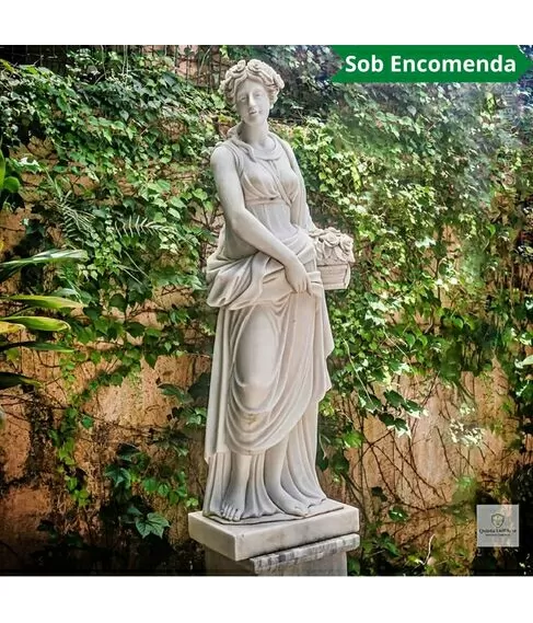 imagem de Escultura Demeter em Mármore 160cm - EMP482 Projetos de Paisagismo