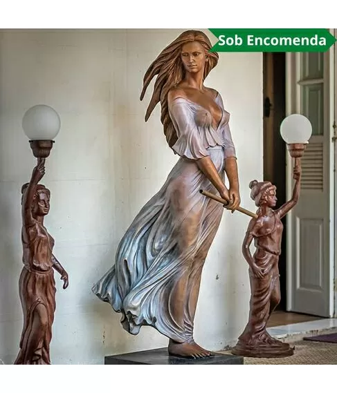 imagem de Escultura em Bronze Dama Flautista 190cm - EBZ571