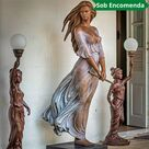 imagem do produto Escultura em Bronze Dama Flautista 190cm - EBZ571