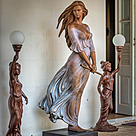 imagem do produto Escultura em Bronze Dama Flautista 190cm - EBZ571