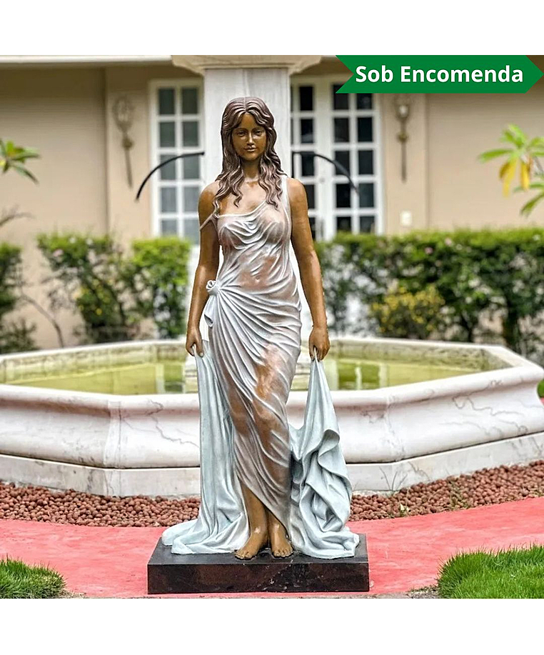 imagem do produto Escultura em Bronze Dona Con Velo 160cm - EBZ614