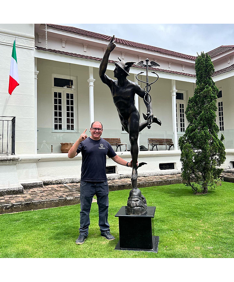 imagem do produto Escultura em Bronze Mercúrio 264cm - EBZ549 Obra Exclusiva