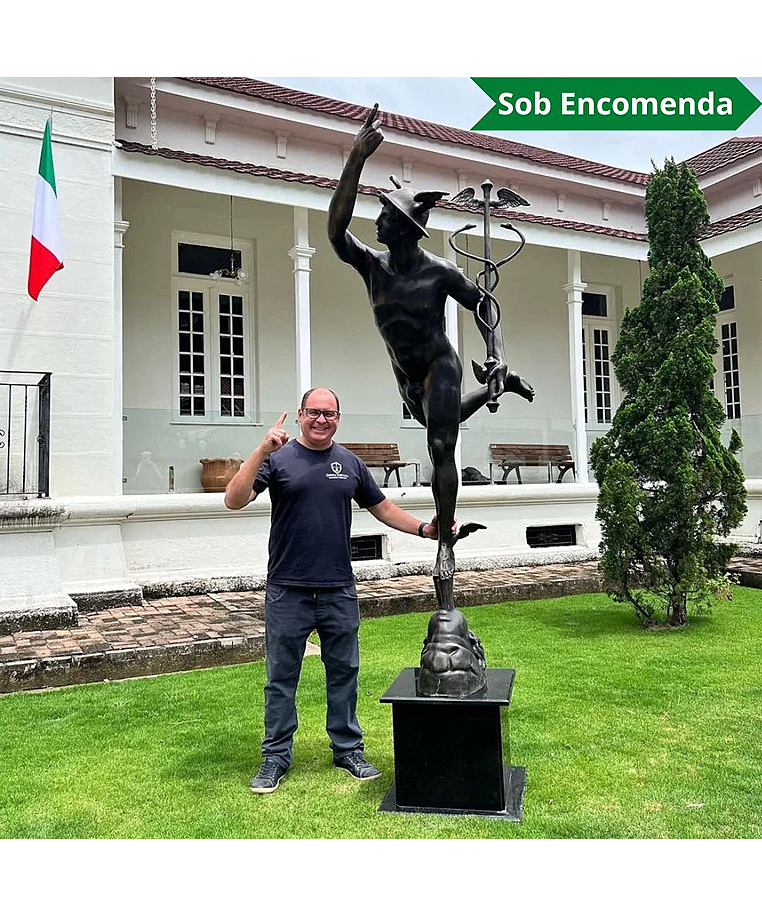 imagem do produto Escultura em Bronze Mercúrio 264cm - EBZ549 Obra Exclusiva