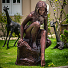 imagem do produto Escultura em Bronze Ninfa na Piscina 122cm - EBZ572