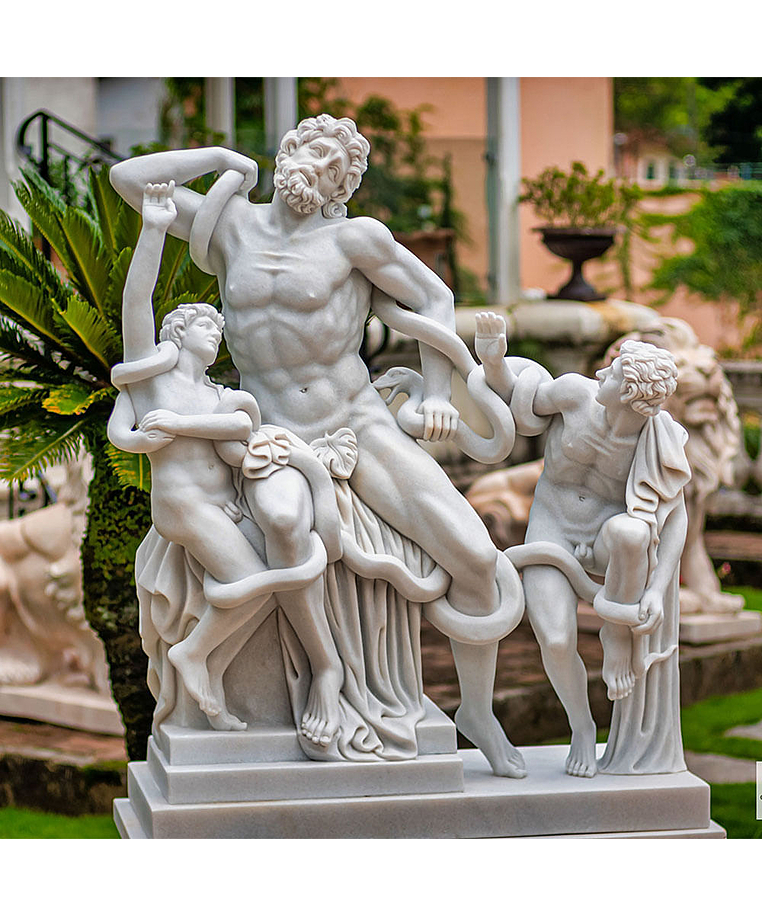 imagem do produto Escultura em M�rmore Laocoonte e Seus Filhos 184cm com Base - EMP565