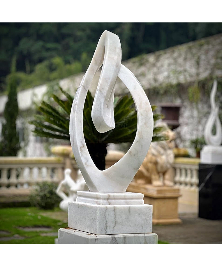 imagem do produto Escultura Fio Contínuo Mármore Branco 120cm - EMP739 Arte Moderna
