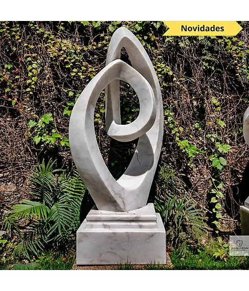 imagem de Escultura Fio Cont�nuo M�rmore Branco 120cm - EMP739
