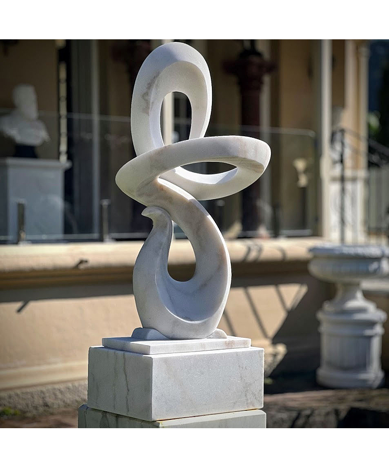imagem do produto Escultura Fluxo Contínuo Mármore Branco 120cm - EMP742 Estilo Contemporâneo