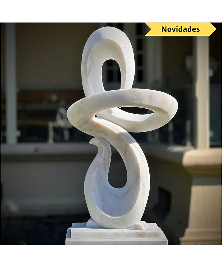 imagem do produto Escultura Fluxo Contínuo Mármore Branco 120cm - EMP742 Estilo Contemporâneo