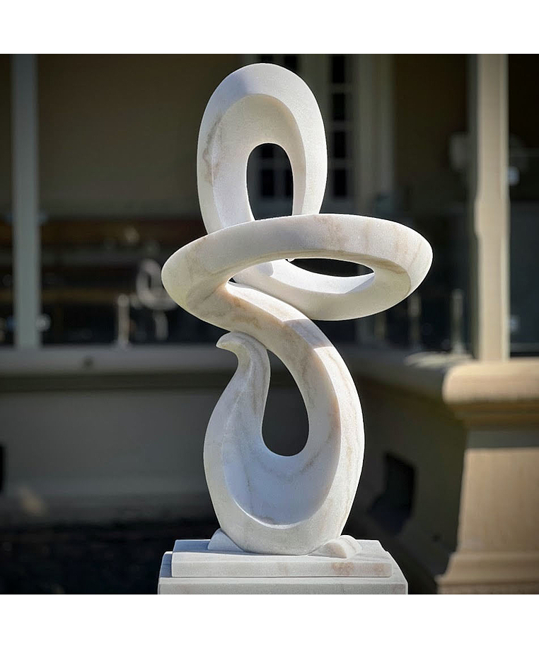 imagem do produto Escultura Fluxo Cont�nuo M�rmore Branco 120cm - EMP742