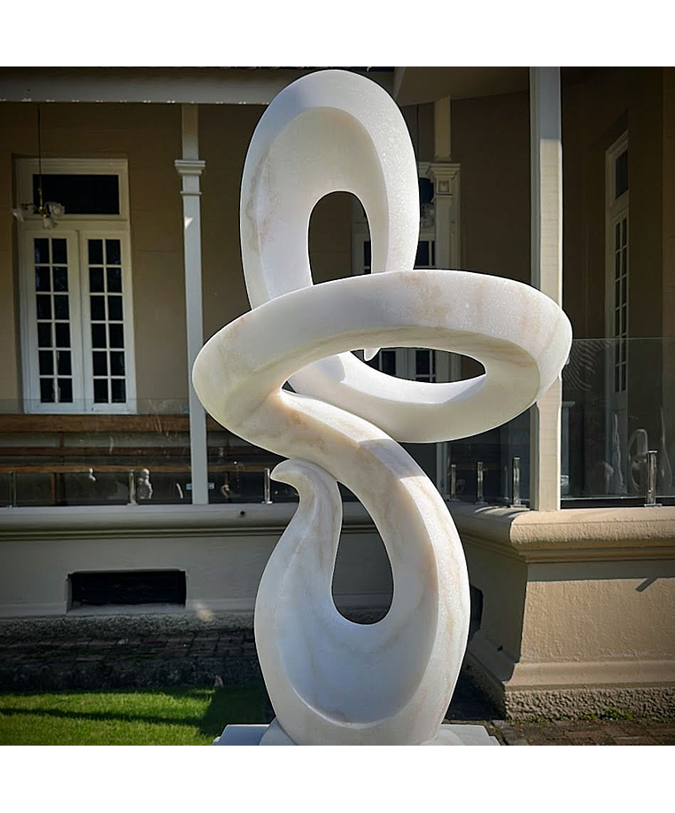 imagem do produto Escultura Fluxo Cont�nuo M�rmore Branco 120cm - EMP742