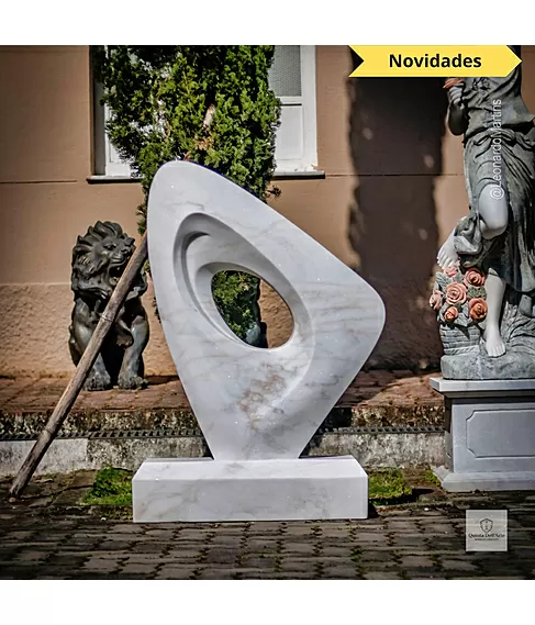 imagem de Escultura Fragmento Eterno Mármore Branco 120cm - EMP730 Arte Contemporânea