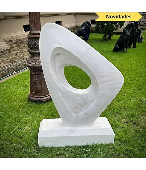 imagem de Escultura Fragmento Eterno Mármore Branco 120cm - EMP730 Arte Contemporânea