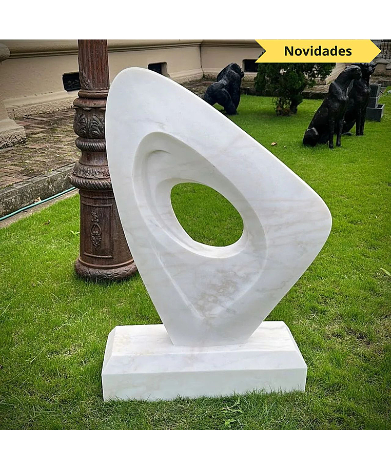 imagem do produto Escultura Fragmento Eterno Mármore Branco 120cm - EMP730 Arte Contemporânea