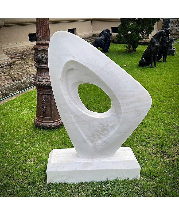 imagem do produto Escultura Fragmento Eterno Mármore Branco 120cm - EMP730 Arte Contemporânea
