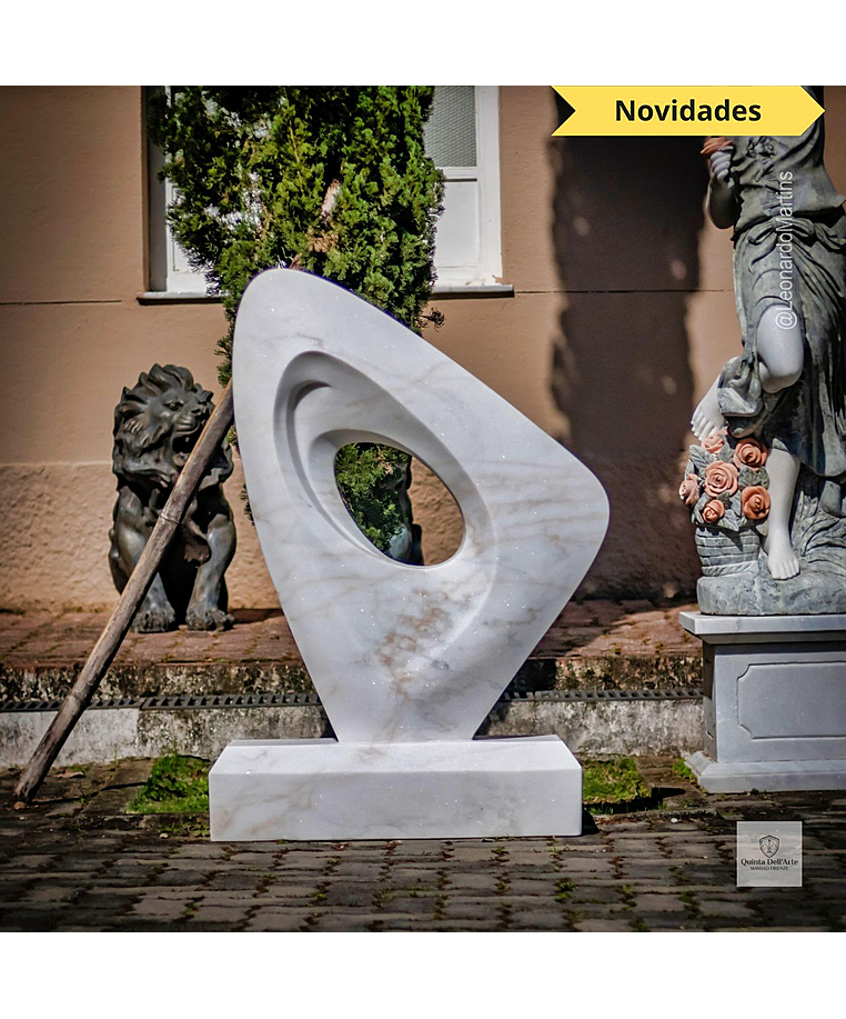 imagem do produto Escultura Fragmento Eterno Mármore Branco 120cm - EMP730 Arte Contemporânea