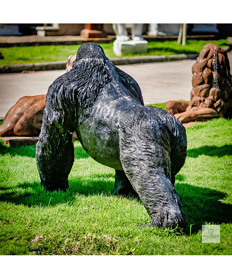 imagem do produto Escultura Gorila Alfa em Bronze 85cm - EBZ750