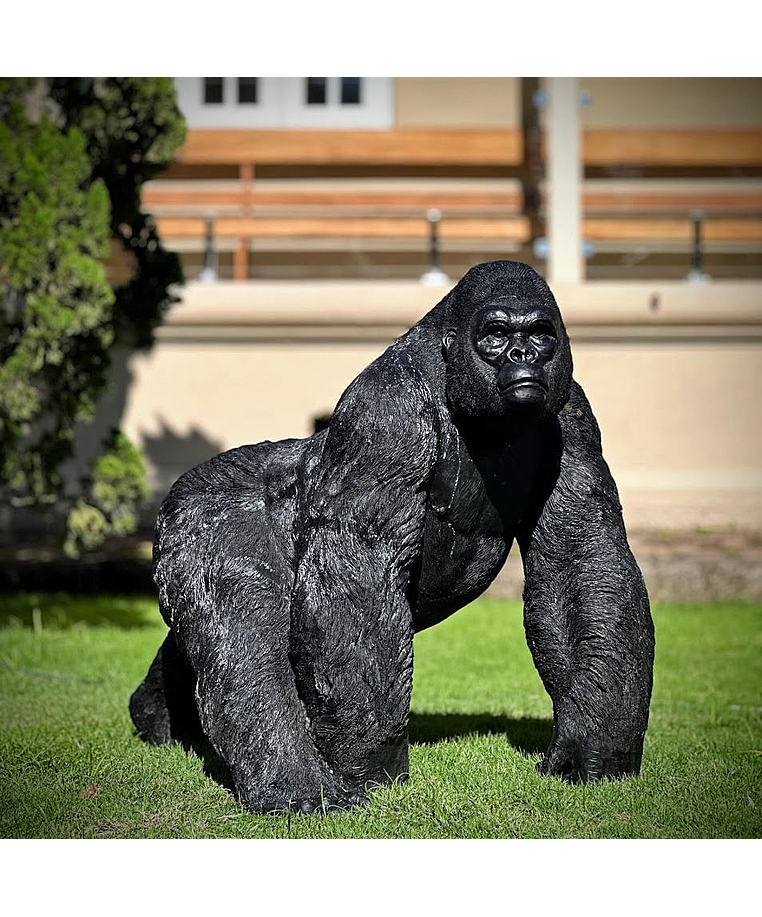 imagem do produto Escultura Gorila Alfa em Bronze 85cm - EBZ750