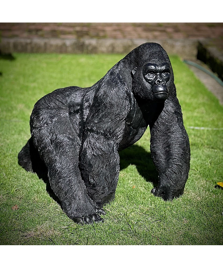 imagem do produto Escultura Gorila Alfa em Bronze 85cm - EBZ750