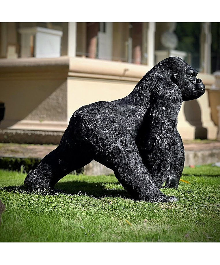 imagem do produto Escultura Gorila Alfa em Bronze 85cm - EBZ750