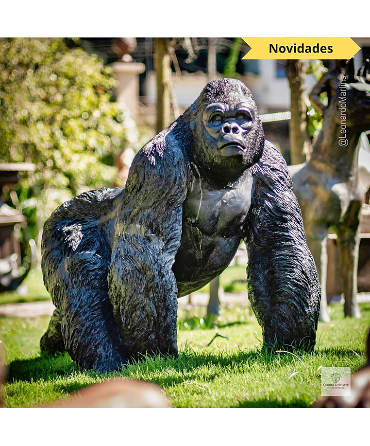 imagem do produto Escultura Gorila Alfa em Bronze 85cm - EBZ750
