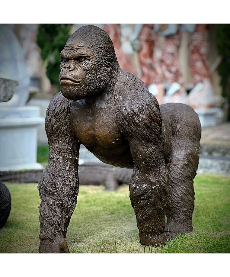 imagem do produto Escultura Gorila de Bronze Andando 105cm - EBZ710
