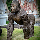 imagem do produto Escultura Gorila de Bronze Andando 105cm - EBZ710
