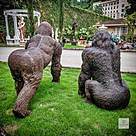imagem do produto Escultura Gorila de Bronze Andando 105cm - EBZ710