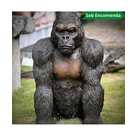 imagem do produto Escultura Gorila de Bronze Sentado 90cm - EBZ709 Elegância e Força