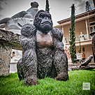 imagem do produto Escultura Gorila de Bronze Sentado 90cm - EBZ709 Elegância e Força