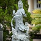 imagem do produto Escultura Guanyin Mármore Verde 100cm - EMP797 Arte Oriental para Ambientes 