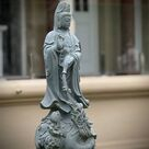 imagem do produto Escultura Guanyin Mármore Verde 100cm - EMP797 Arte Oriental para Ambientes 
