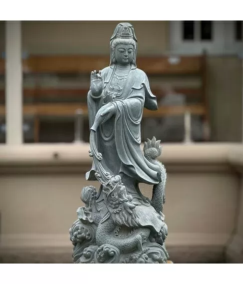 imagem de Escultura Guanyin M�rmore Verde 100cm - EMP797